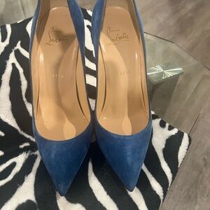 Christian Louboutin Royal Blue Suede Heels